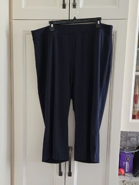 Talbots Navy Petite Stretch Pull-On Pants, Size 2Xp